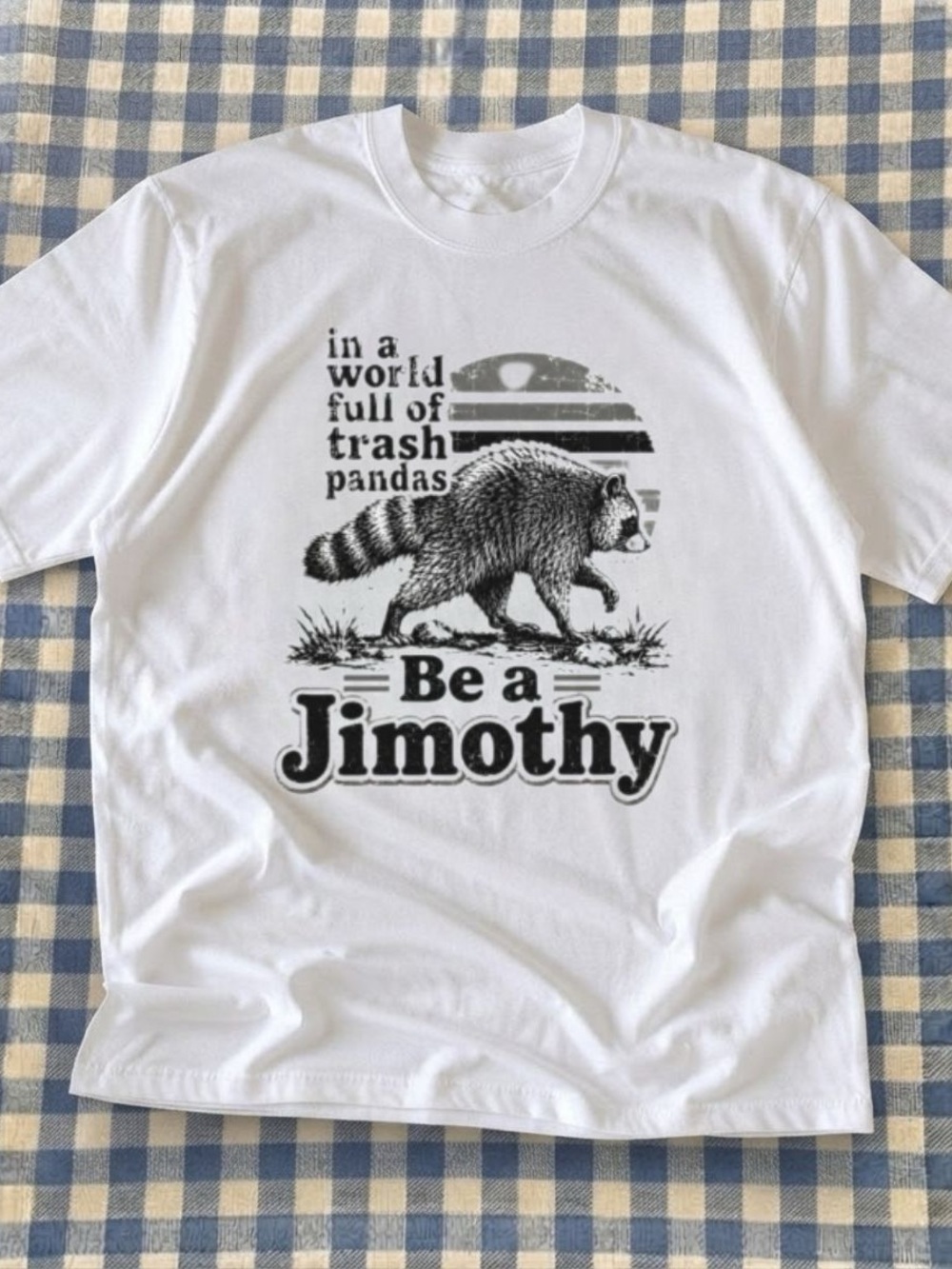 Vintage Jimothy Raccoon Graphic T‑Shirt - White